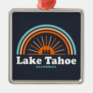 Ornamento De Metal Lago Tahoe California Rainbow