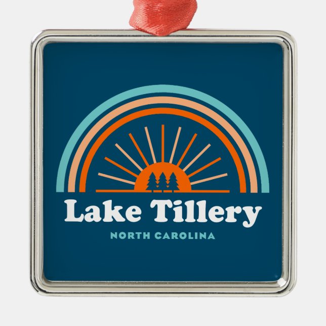 Ornamento De Metal Lago Tillery Carolina do Norte Rainbow (Frente)
