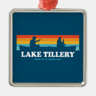Ornamento De Metal Lago Tillery North Carolina Canoe