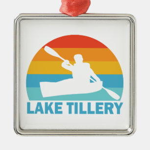 Ornamento De Metal Lago Tillery North Carolina Kayak
