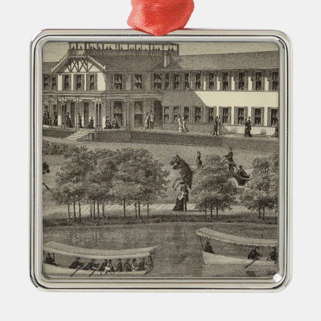 Ornamento De Metal Lake House, Primavera Lake, NJ (Frente)