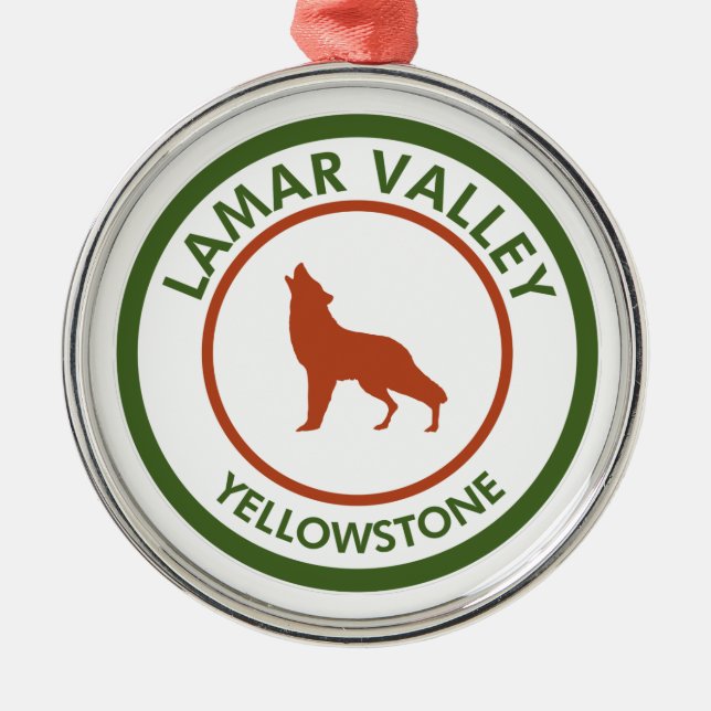 Ornamento De Metal Lamar Valley Yellowstone Wolf (Frente)