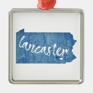 Ornamento De Metal Lancaster Pennsylvania Wood Grain