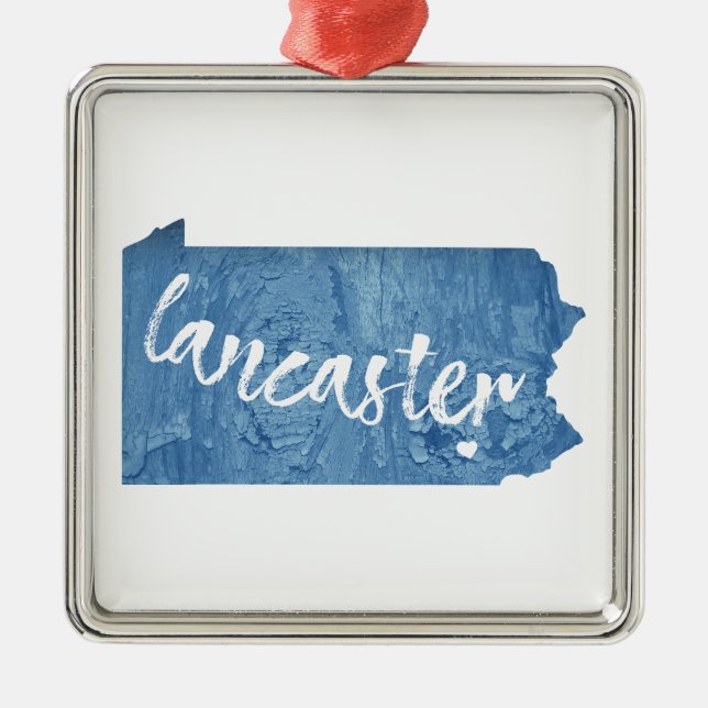 Ornamento De Metal Lancaster Pennsylvania Wood Grain (Frente)