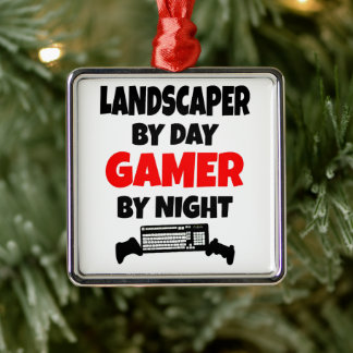 Ornamento De Metal Landscaper ama jogar Videos games