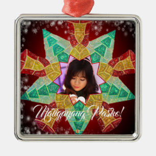 Ornamento De Metal Lanterna colorida filipina da estrela, estilo do