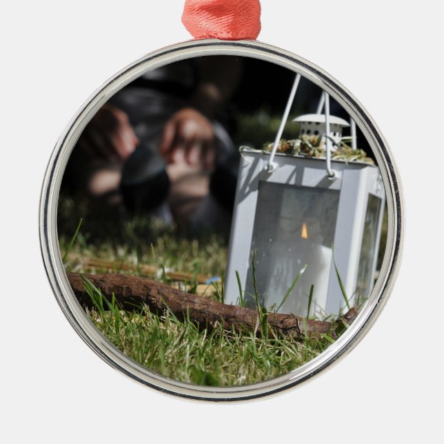 Ornamento De Metal Lanterna de luz (Frente)