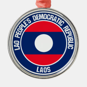Ornamento De Metal Laos Round Emblem