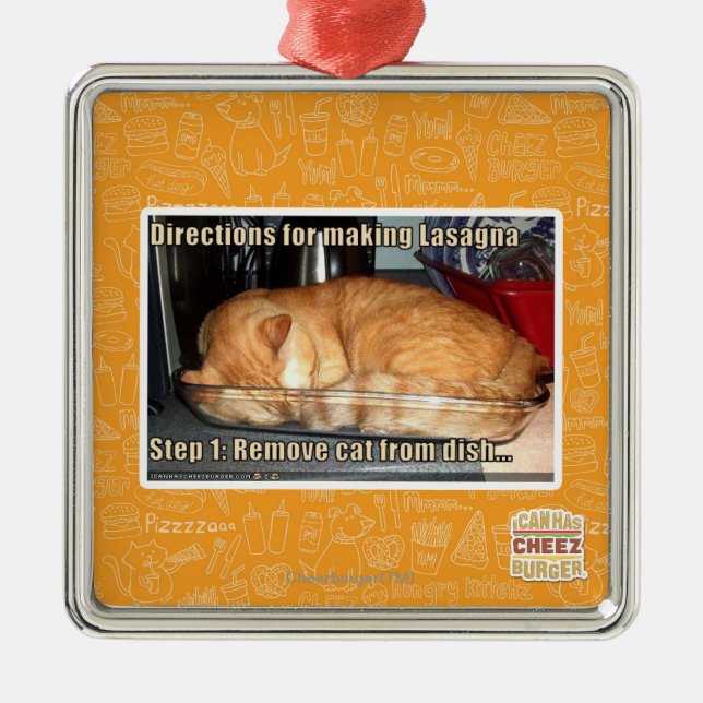 Ornamento De Metal Lasanhas do fazer (Frente)