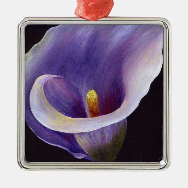 Ornamento De Metal Lavanda Calla Lily (Frente)