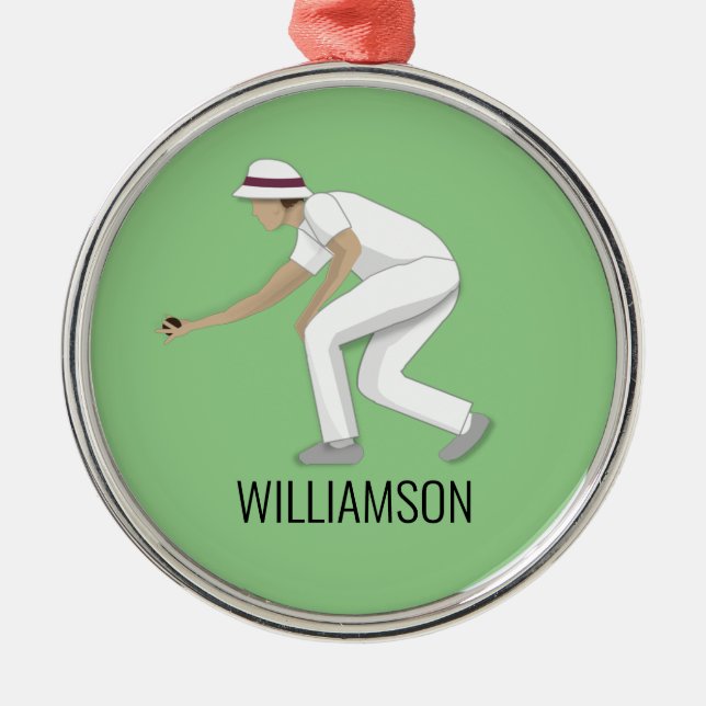 Ornamento De Metal Lawn Bowls (Frente)