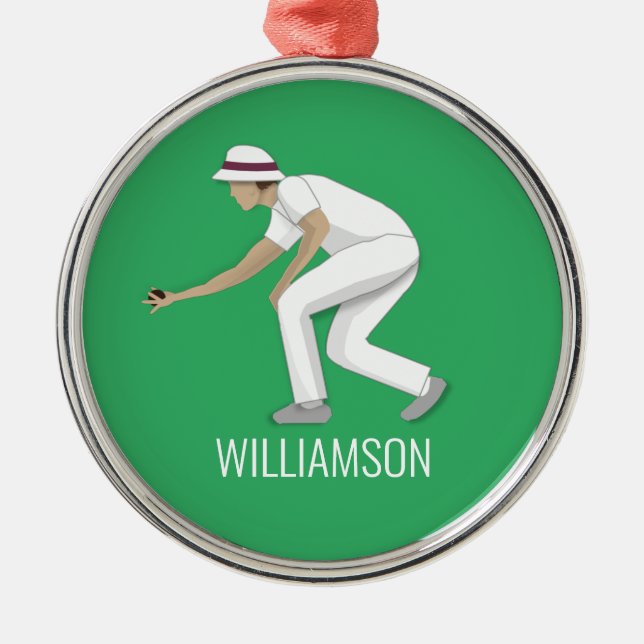 Ornamento De Metal Lawn Bowls (Frente)