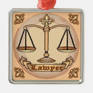 Ornamento De Metal Lawyer Justice Scales