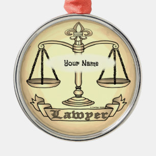 Ornamento De Metal Lawyer Justice Scales