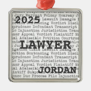 Ornamento De Metal Lawyer Legal Terminology CUSTOM