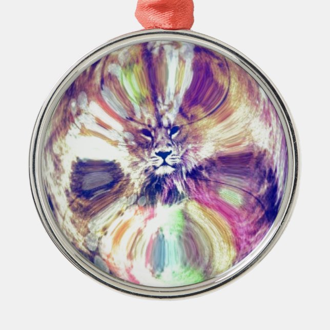 Ornamento De Metal Leão em torno da arte digital (Frente)