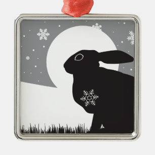 ORNAMENTO DE METAL LEBRE DA NEVE