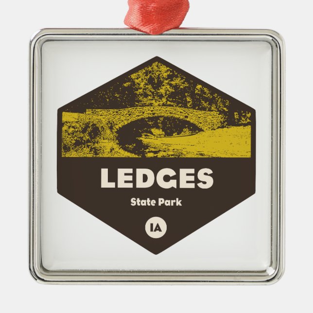 Ornamento De Metal Ledges State Park Iowa (Frente)