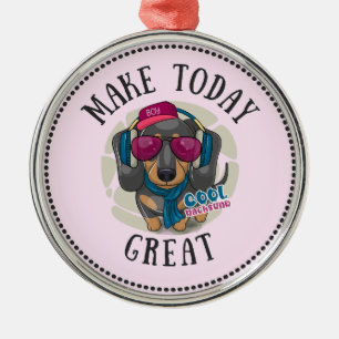 Ornamento De Metal Legal Dachshund Faça o Excelente de hoje