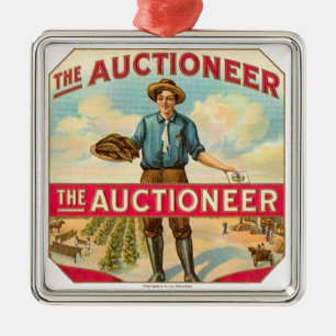 Ornamento De Metal Leilão de Etiqueta de Charuto Vintage