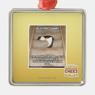 Ornamento De Metal Leis da probabilidade de Kitteh