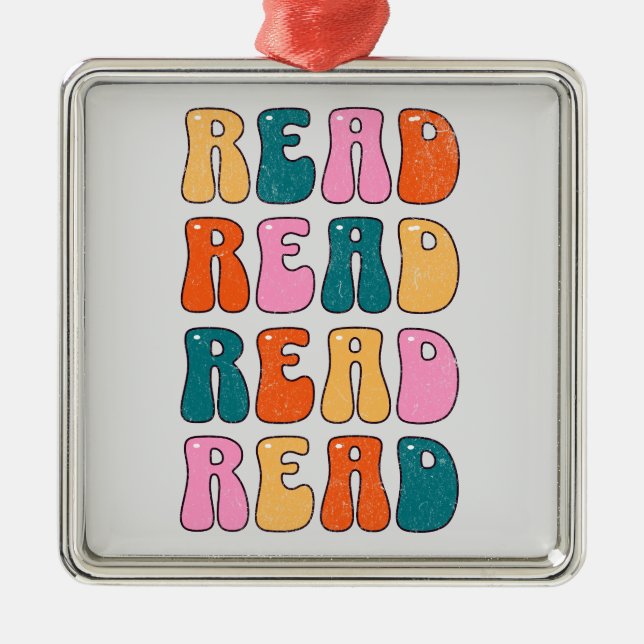 Ornamento De Metal Leitura Leitura Leitura Leitura (Frente)