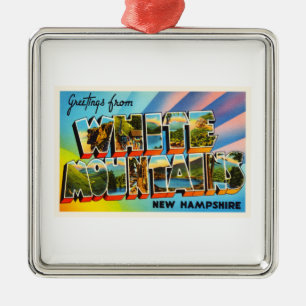 Ornamento De Metal Lembrança branca do viagem de New Hampshire NH das