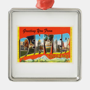 Ornamento De Metal Lembrança velha das viagens vintage de Denver