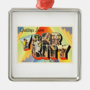 Ornamento De Metal Lembrança velha das viagens vintage de Florida FL