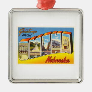 Ornamento De Metal Lembrança velha das viagens vintage do NE de Omaha