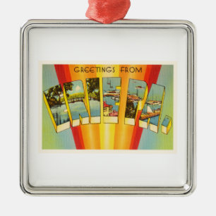 Ornamento De Metal Lembrança velha das viagens vintage do PA de Erie