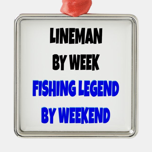 Ornamento De Metal Lenda de pesca Lineman (Frente)