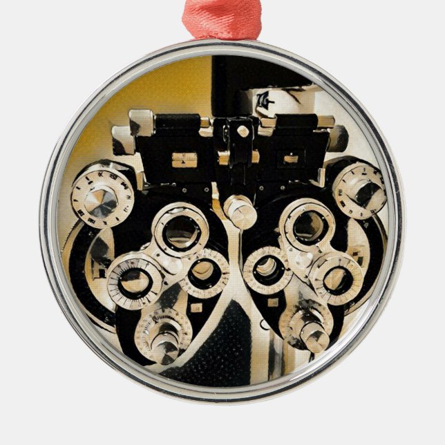 Ornamento De Metal Lentes artísticas raras do exame da optometria (Frente)