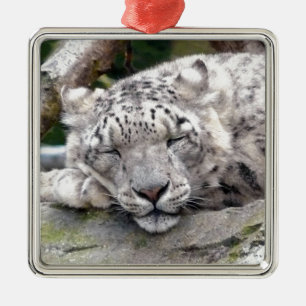 Ornamento De Metal Leopardo de neve - bonito!