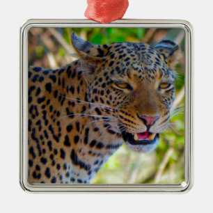 Ornamento De Metal Leopardo Manchado