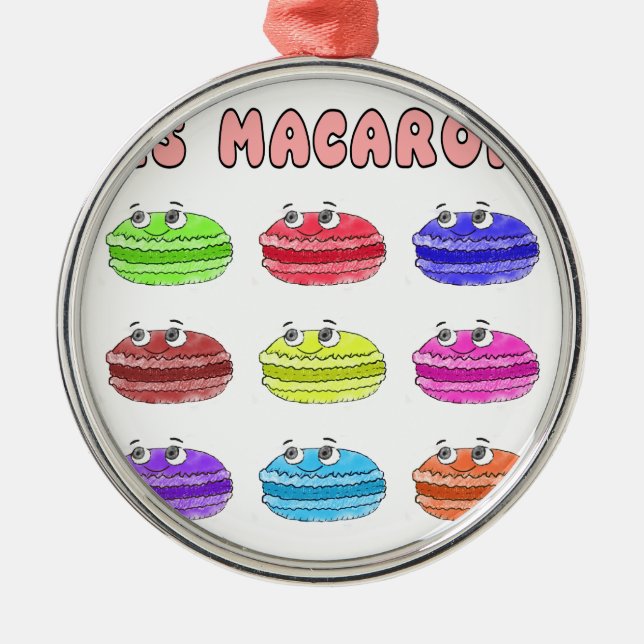 Ornamento De Metal Les Macarons — Cartoon (Frente)