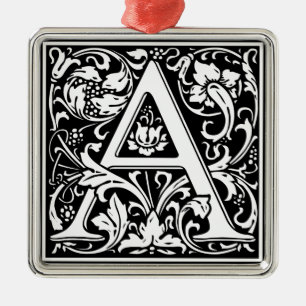 Ornamento De Metal Letra A Monograma Medieval Arte Inicial