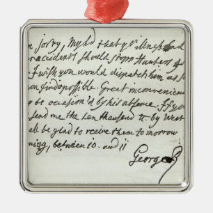Ornamento De Metal Letra de George II ao duque de Newcastle