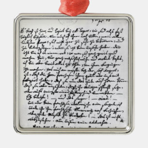 Ornamento De Metal Letra de Mozart a seu pai, o 5 de abril
