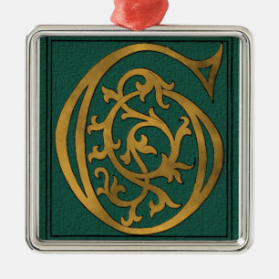 Ornamento De Metal Letra G Ornament