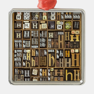 Ornamento De Metal Letra H