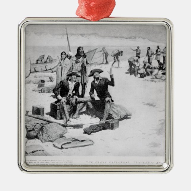 Ornamento De Metal Lewis e Clark na boca da Colômbia (Frente)