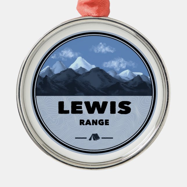 Ornamento De Metal Lewis Mountain Range Camping (Frente)