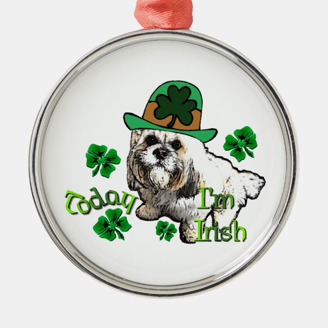 Ornamento De Metal Lhasa Apso St Patricks (Frente)