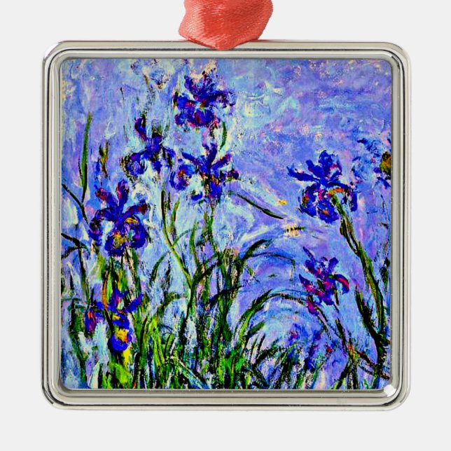 Ornamento De Metal Lilac Irises de Claude Monet, (Frente)