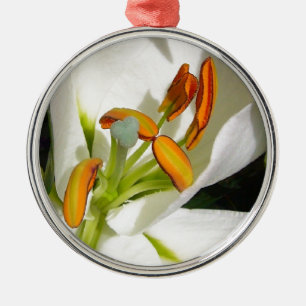 Ornamento De Metal Lily Branca