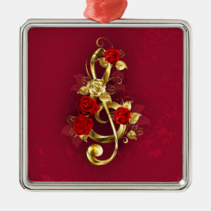 Ornamento De Metal Limpeza de ouro com Flores Rosa