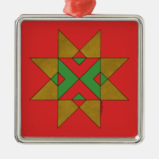 Ornamento De Metal Lincolnshire Auseklis Witch Mark Red and Green