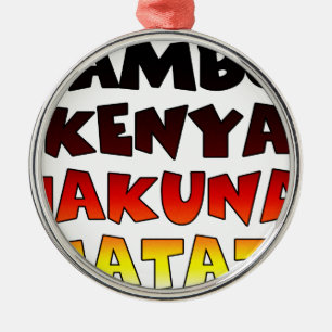Ornamento De Metal Linda Jambo Kenya Hakuna Matata Lovely Art