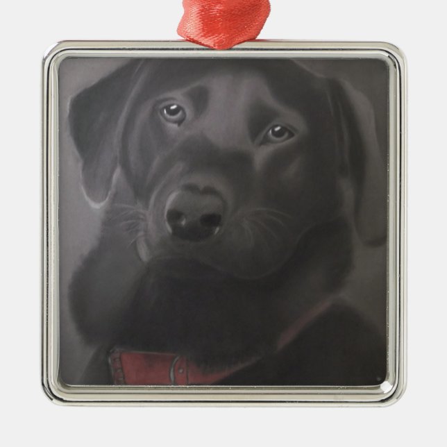 Ornamento De Metal Linda Labrador Retriever (Frente)